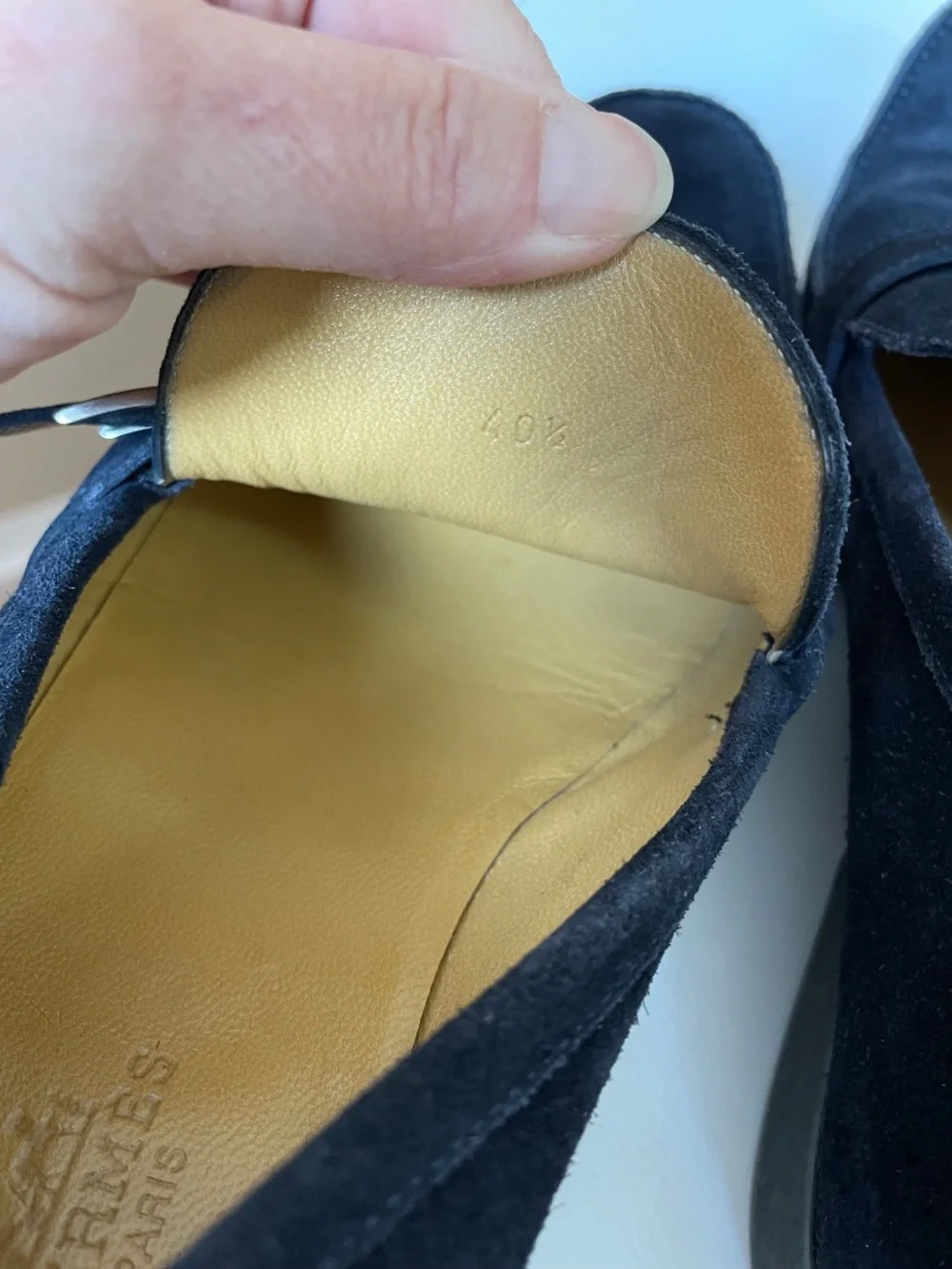 Hermès Monterey Midnight Navy Suede H Buckle Loafers 40.5 (7.5)